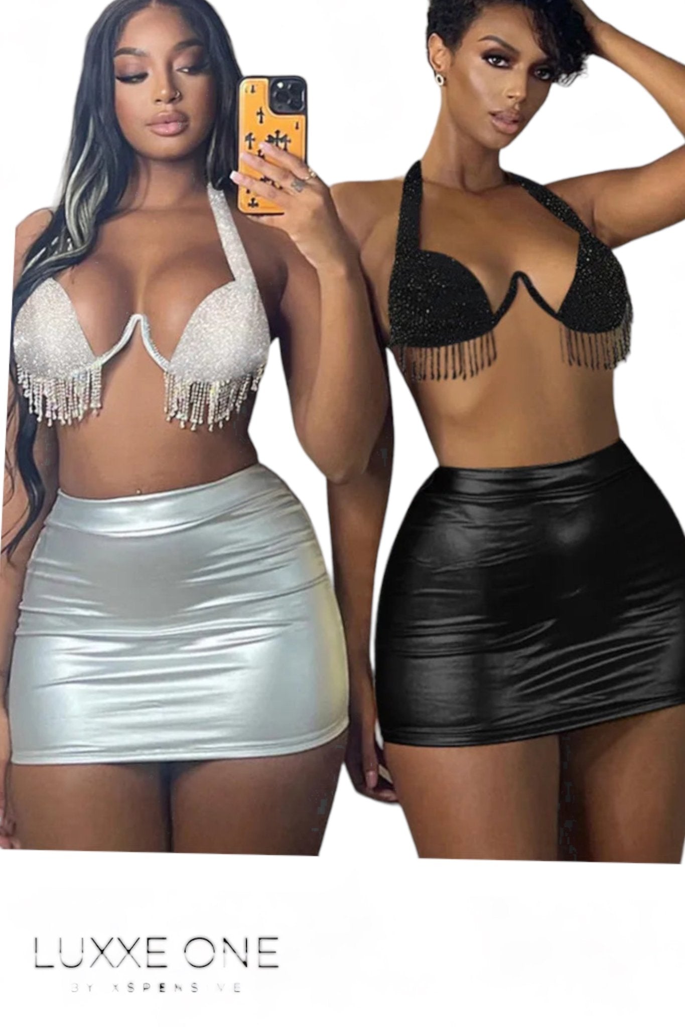 DRIPPING IN GLAMOUR SKIRT SET - Luxxe One