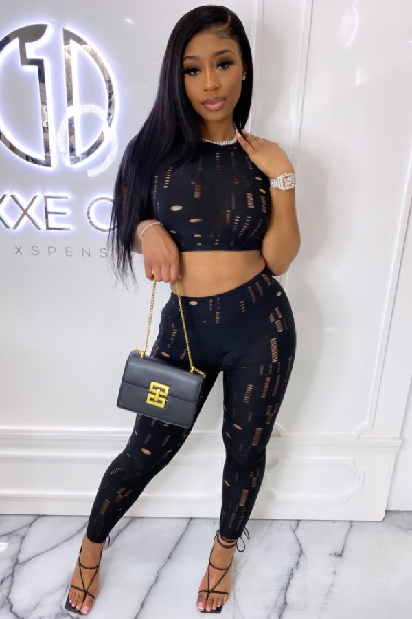 "Trou Noir" Two Piece Set - Luxxe One